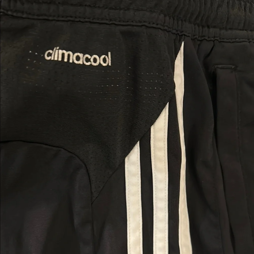 Adidas Black Sports Shorts with White Stripes